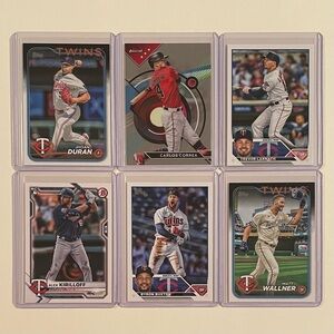 Lot of 6 Minnesota Twins Topps MLB Baseball Cards